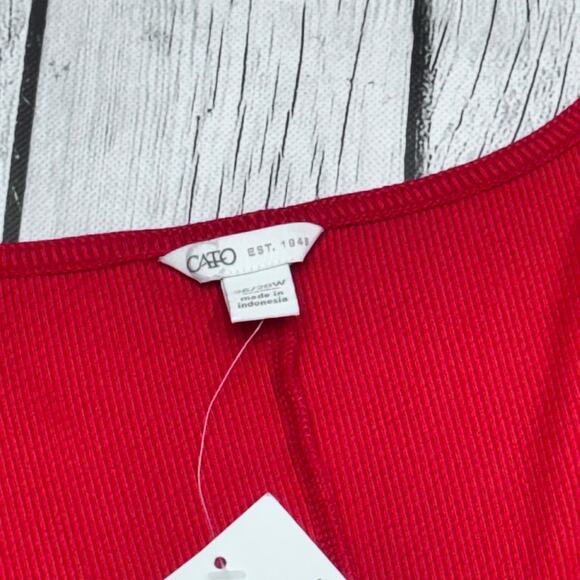 NWT Cato Fashions Red Lacy Short Sleeve Top Size 26/28 - Picture 5 of 5